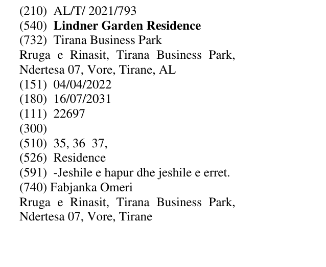 Zëri i markës Lindner Garden Residence në buletin