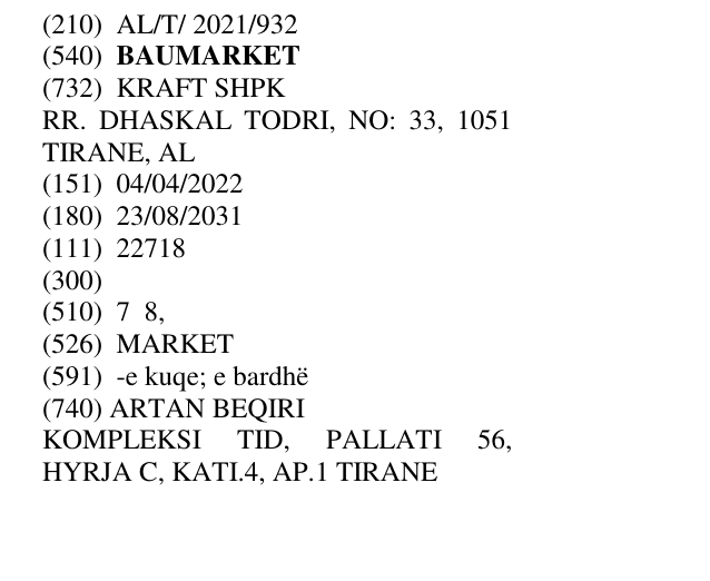 Zëri i markës BAUMARKET në buletin