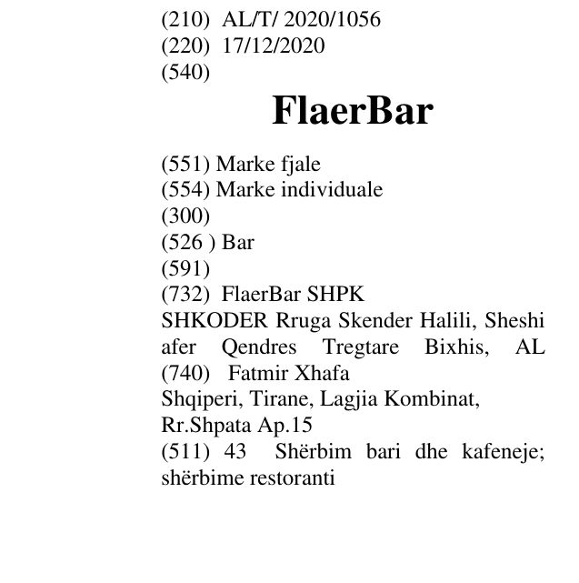 Zëri i markës FlaerBar në buletin