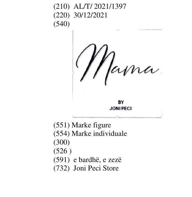 Zëri i markës Mama By JONI PECI në buletin