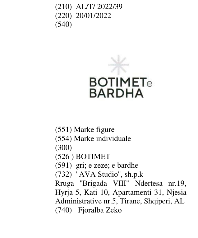 Zëri i markës BOTIMET në buletin
