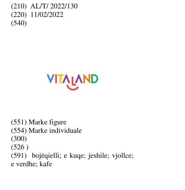 Zëri i markës VITALAND në buletin