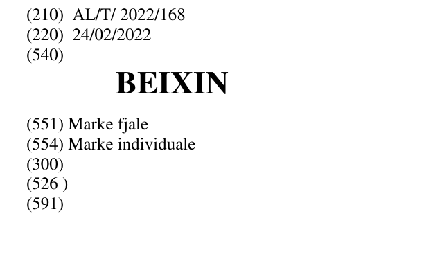 Zëri i markës BEIXIN në buletin