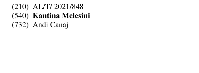 Zëri i markës Kantina Melesini në buletin