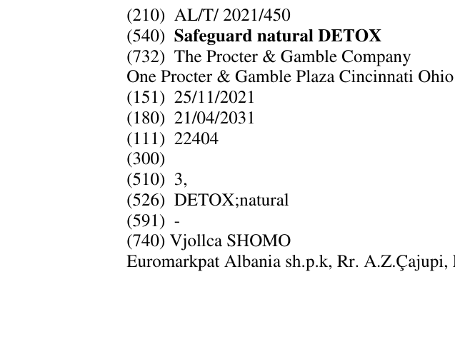 Zëri i markës Safeguard natural DETOX në buletin