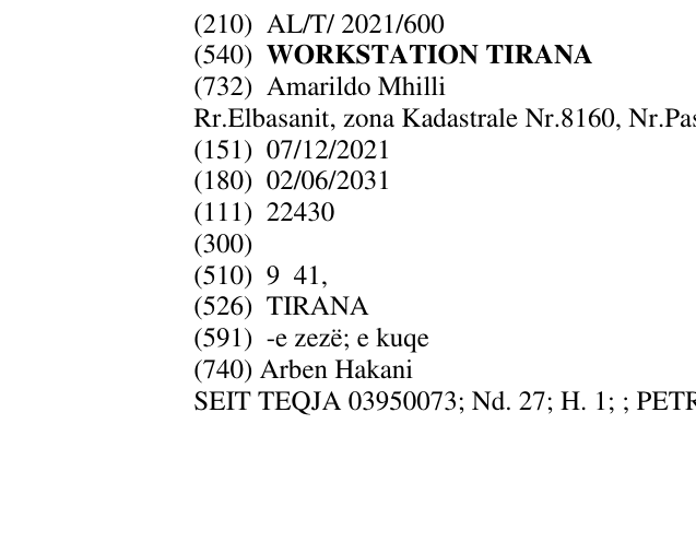 Zëri i markës WORKSTATION TIRANA në buletin