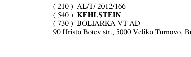 Zëri i markës KEHLSTEIN në buletin