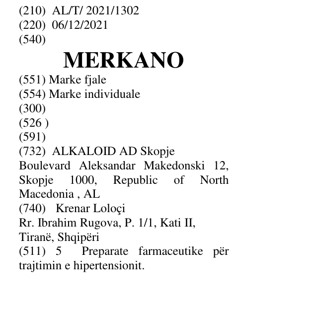 Zëri i markës MERKANO në buletin