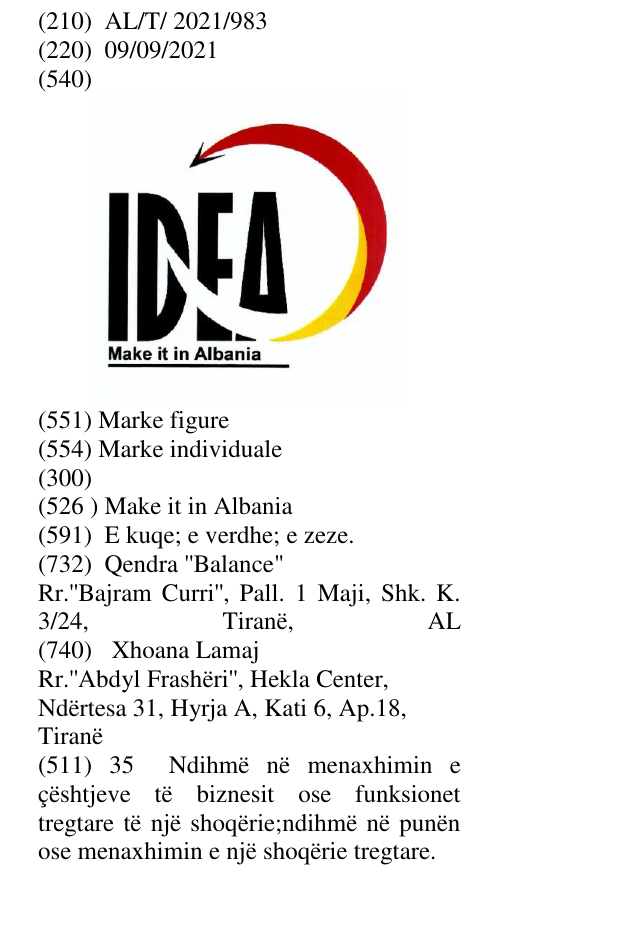 Zëri i markës Make it in Albania në buletin