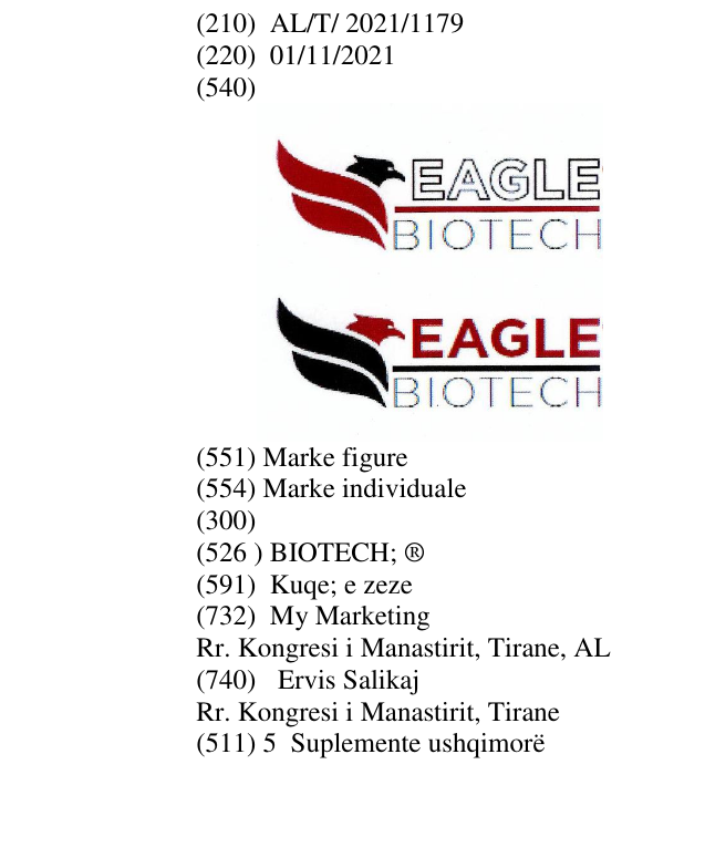 Zëri i markës BIOTECH; ® në buletin
