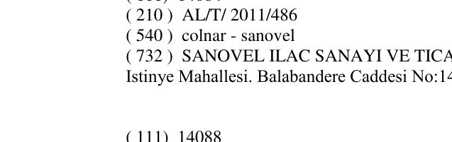 Zëri i markës colnar - sanovel në buletin
