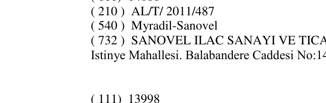 Zëri i markës Myradil-Sanovel në buletin
