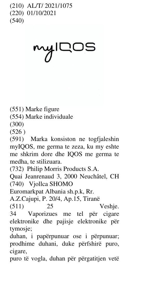 Zëri i markës myIQOS në buletin