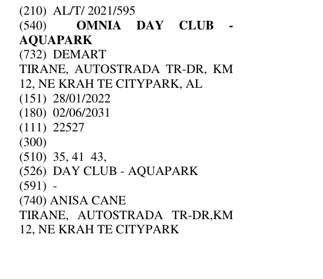 Zëri i markës OMNIA DAY CLUB - AQUAPARK në buletin