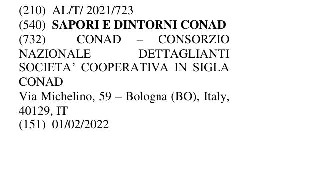 Zëri i markës SAPORI E DINTORNI CONAD në buletin