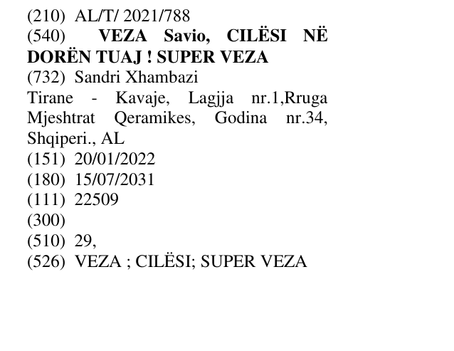 Zëri i markës VEZA Savio, CILËSI NË DORËN TUAJ ! SUPER VEZA në buletin
