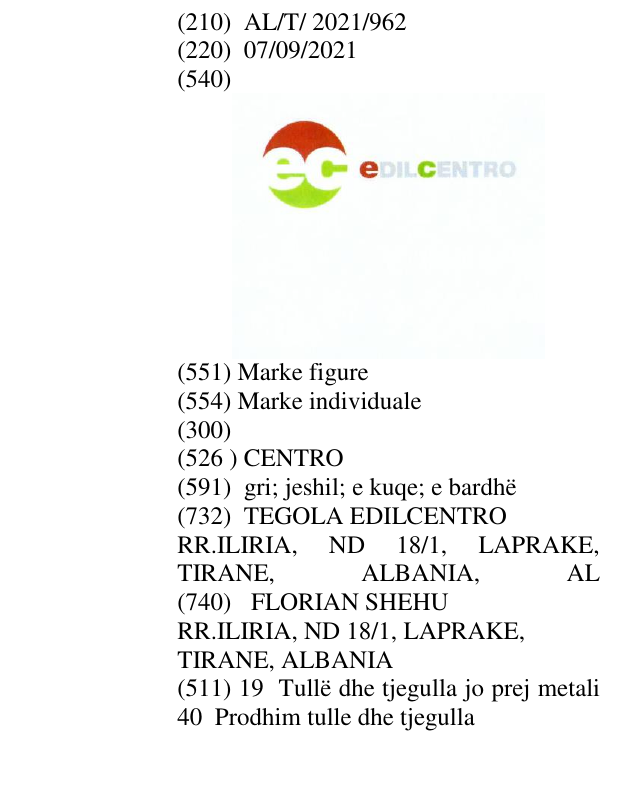 Zëri i markës CENTRO në buletin