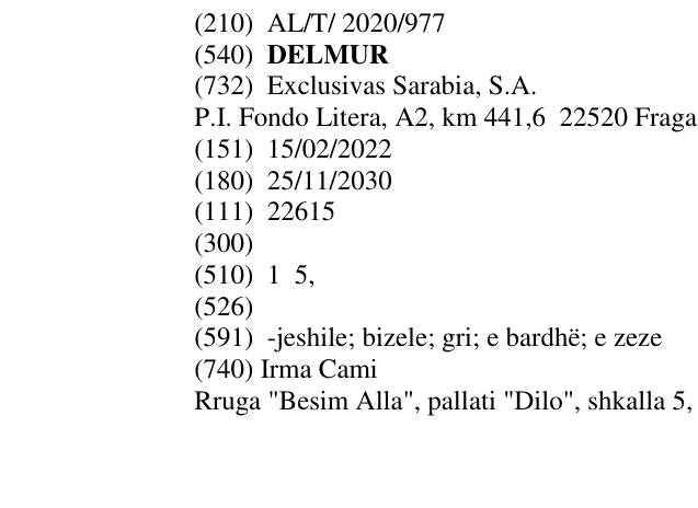 Zëri i markës DELMUR në buletin