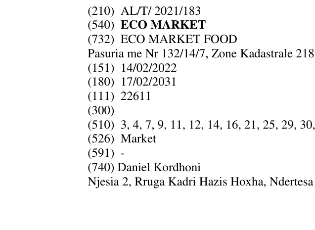 Zëri i markës ECO MARKET në buletin