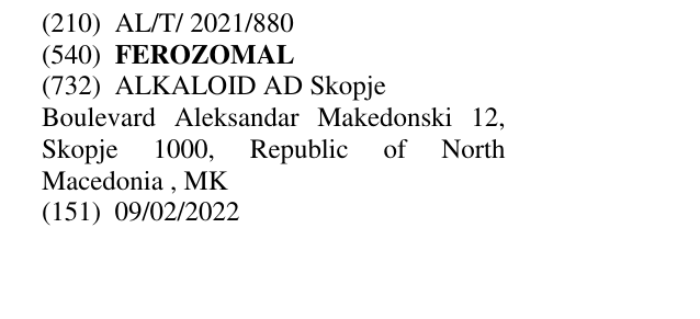 Zëri i markës FEROZOMAL në buletin