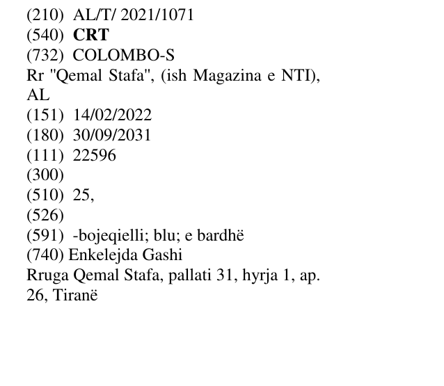 Zëri i markës CRT në buletin