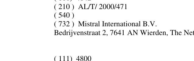 Zëri i markës AL/T/2000/471 në buletin