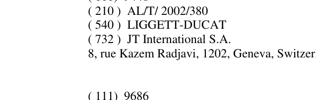 Zëri i markës LIGGETT-DUCAT në buletin