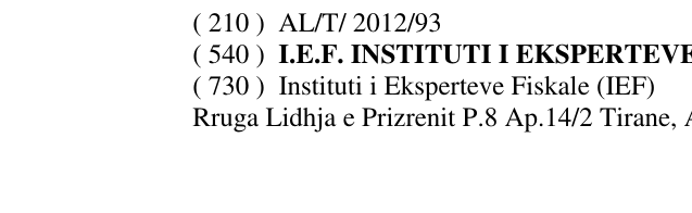 Zëri i markës I.E.F. INSTITUTI I EKSPERTEVE FISKALE në buletin