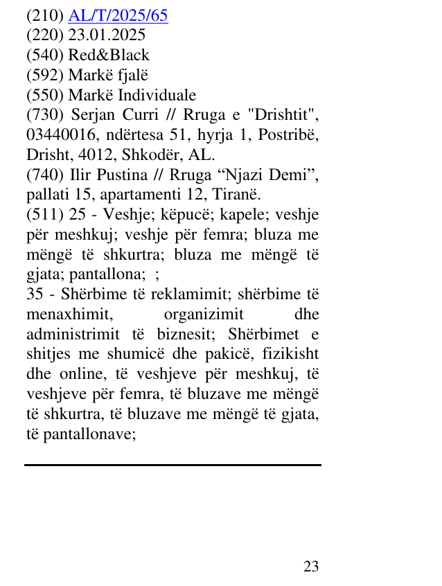Zëri i markës Red&Black në buletin