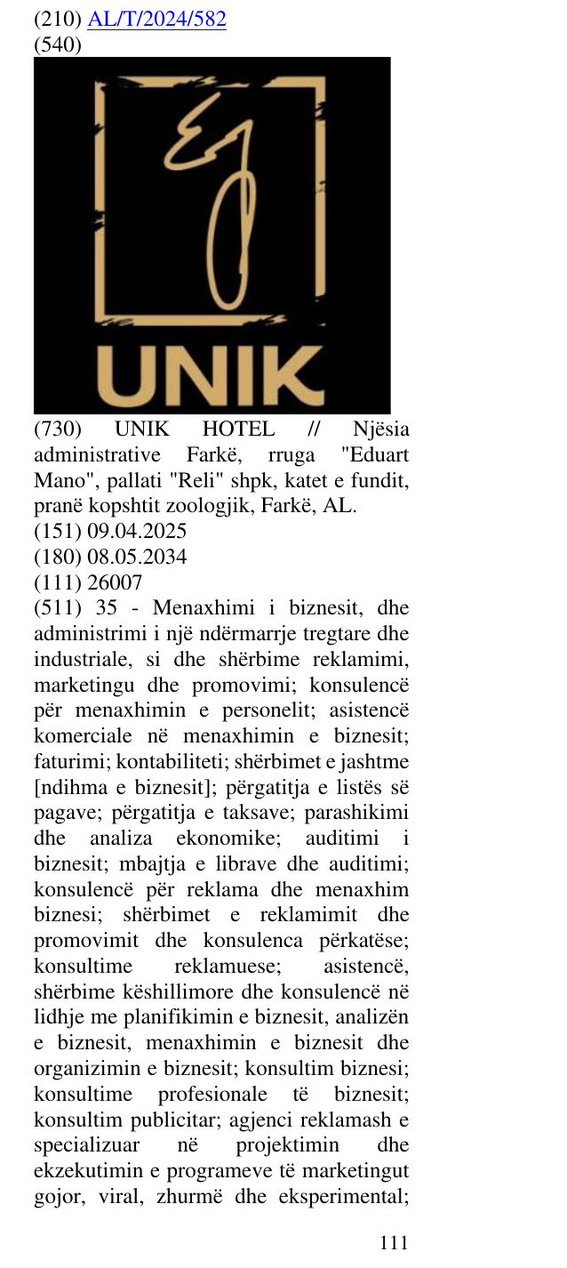Zëri i markës UNIK në buletin