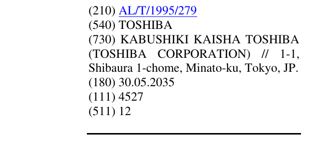 Zëri i markës TOSHIBA në buletin