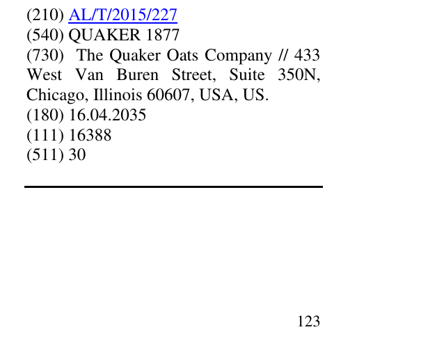 Zëri i markës QUAKER 1877 në buletin