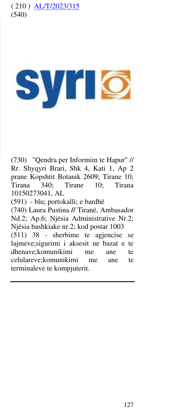 Zëri i markës Syri në buletin