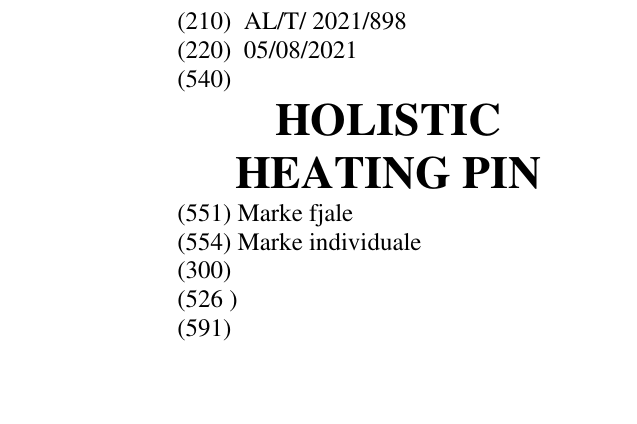 Zëri i markës HOLISTIC HEATING PIN në buletin