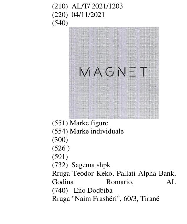 Zëri i markës MAGNET në buletin