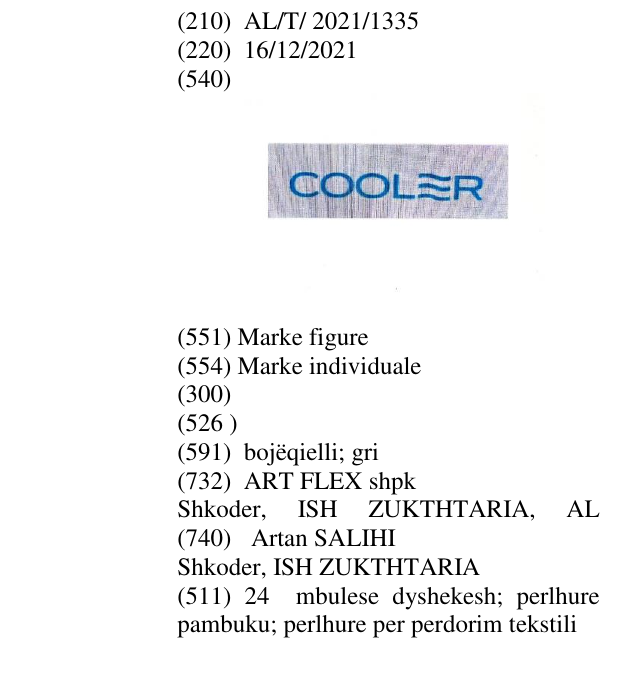 Zëri i markës COOLER në buletin