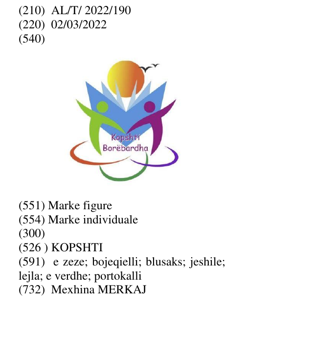 Zëri i markës KOPSHTI në buletin