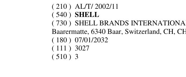 Zëri i markës SHELL në buletin