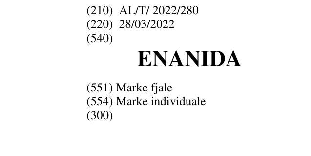 Zëri i markës ENANIDA në buletin