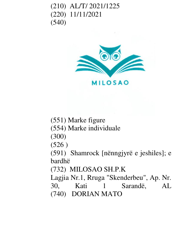 Zëri i markës MILOSAO në buletin