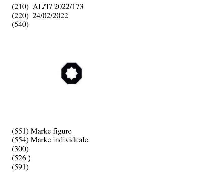 Zëri i markës AL/T/2022/173 në buletin