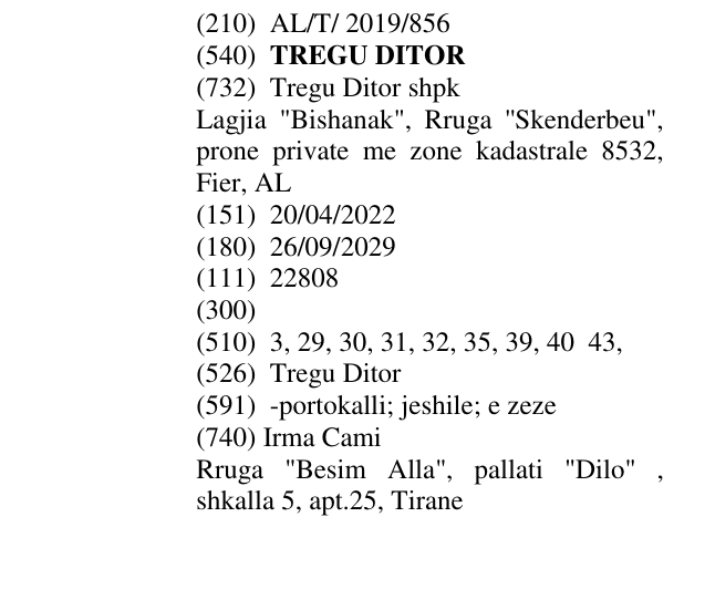 Zëri i markës TREGU DITOR në buletin