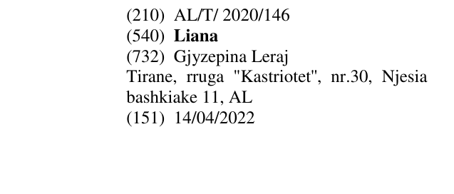 Zëri i markës Liana në buletin