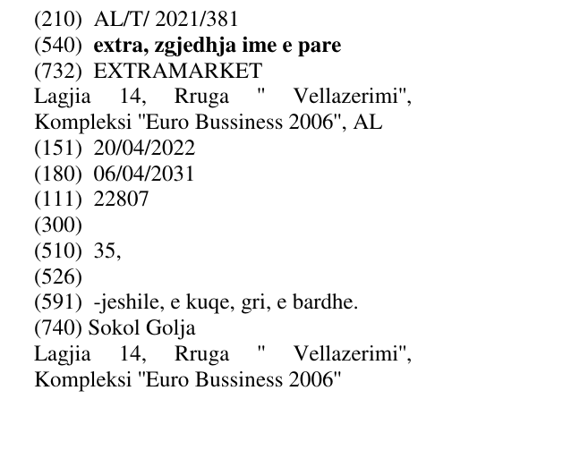 Zëri i markës extra, zgjedhja ime e pare në buletin