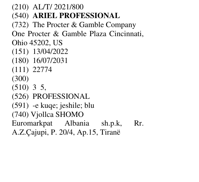 Zëri i markës ARIEL PROFESSIONAL në buletin
