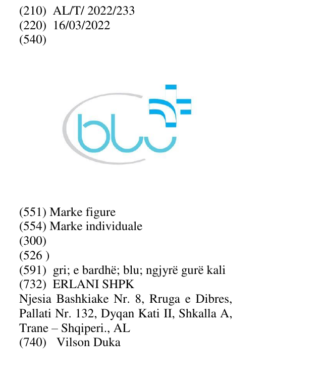 Zëri i markës blu në buletin