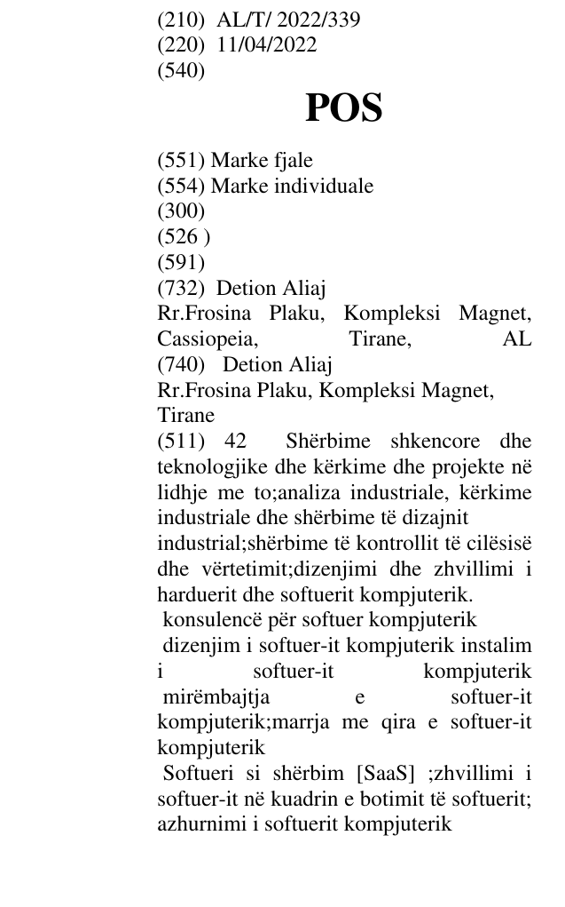Zëri i markës POS në buletin