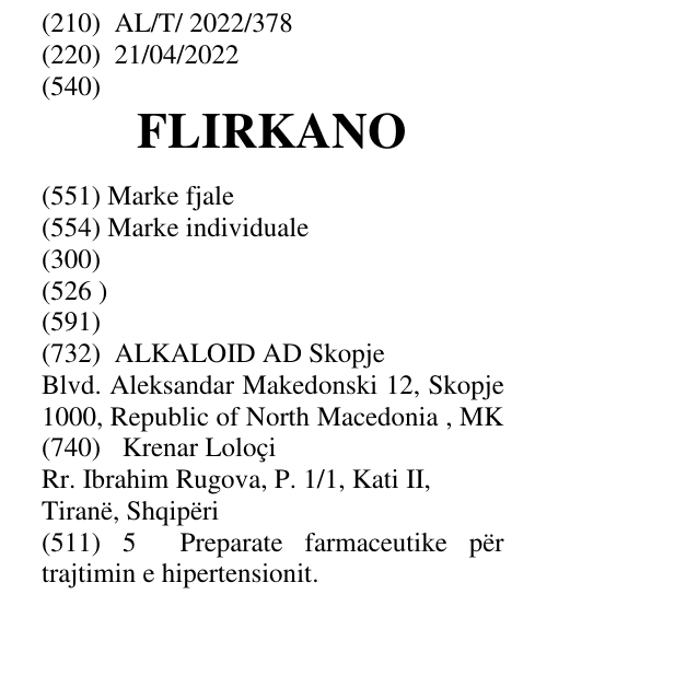 Zëri i markës FLIRKANO në buletin