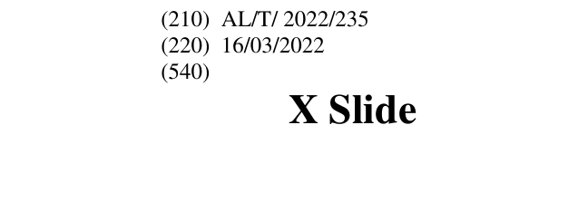 Zëri i markës X Slide në buletin