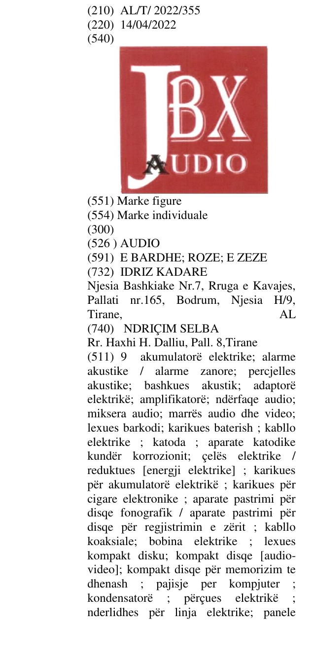 Zëri i markës AUDIO në buletin